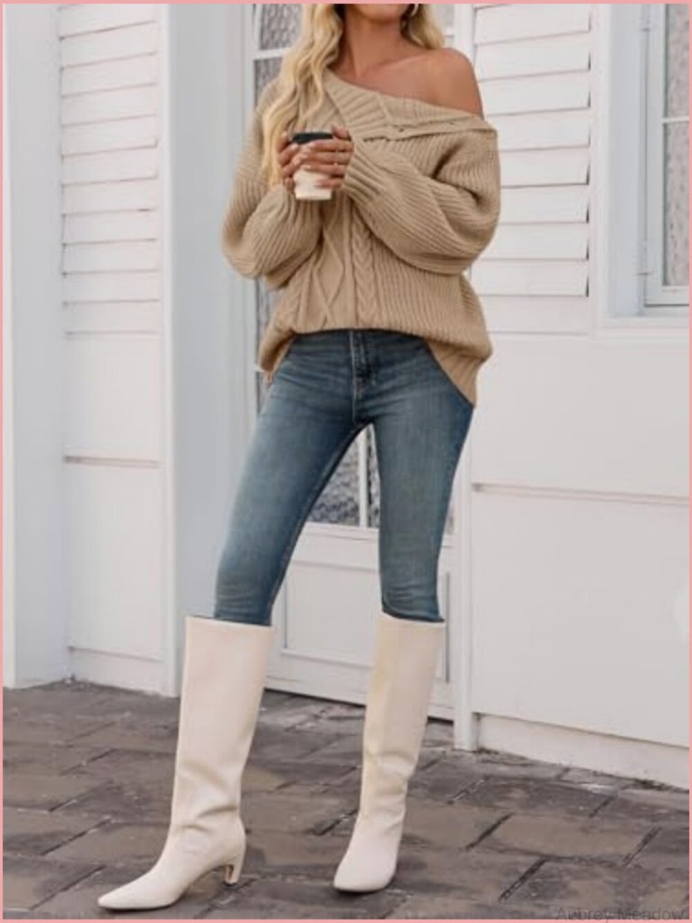 Oversized Cable Knit Turtleneck Pullover Sweater Chunky Button - Picture 5 of 7